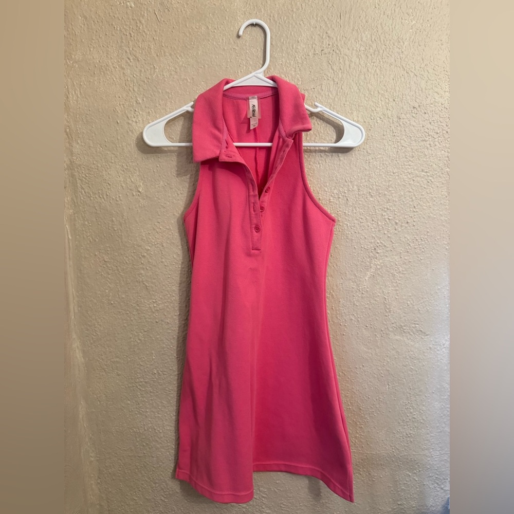 Pink Sleeveless Polo Dress